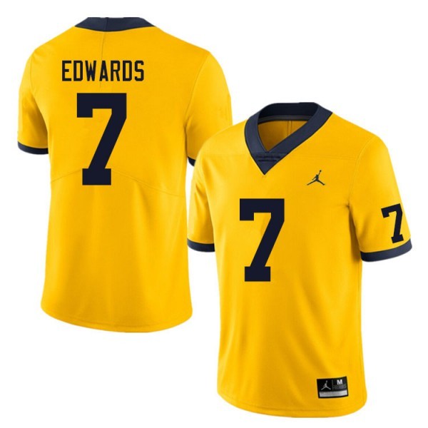 University of Michigan #7 Men's Donovan Edwards Jersey Yellow 2023 Alumni Football